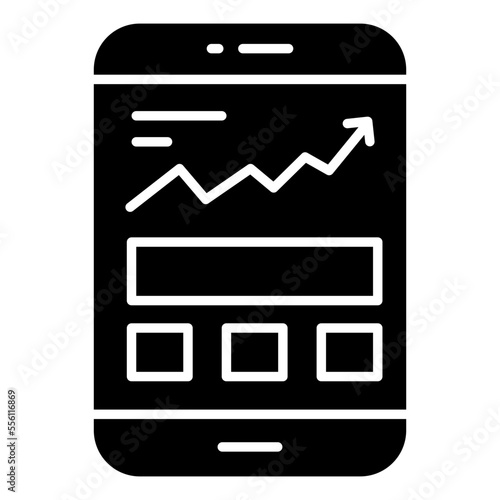 Unique design icon of mobile analytics 