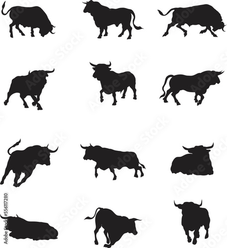 A vector collection of bulls for artwork compositions © Daniel