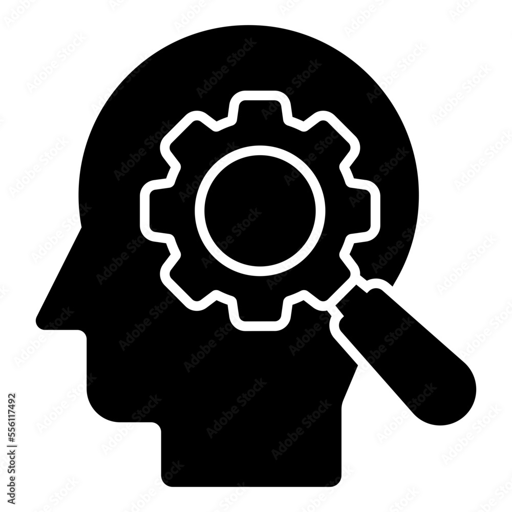 Conceptual solid design icon of mind development Conceptual solid design icon of mind development
