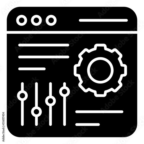 A glyph design icon of online data governance 