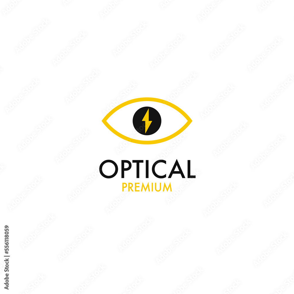 Vector eye with lighting bolt logo design Vector eye with lighting bolt logo design