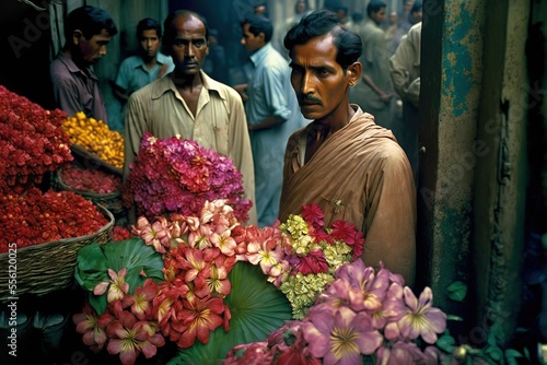 Flower market, Calcutta, India