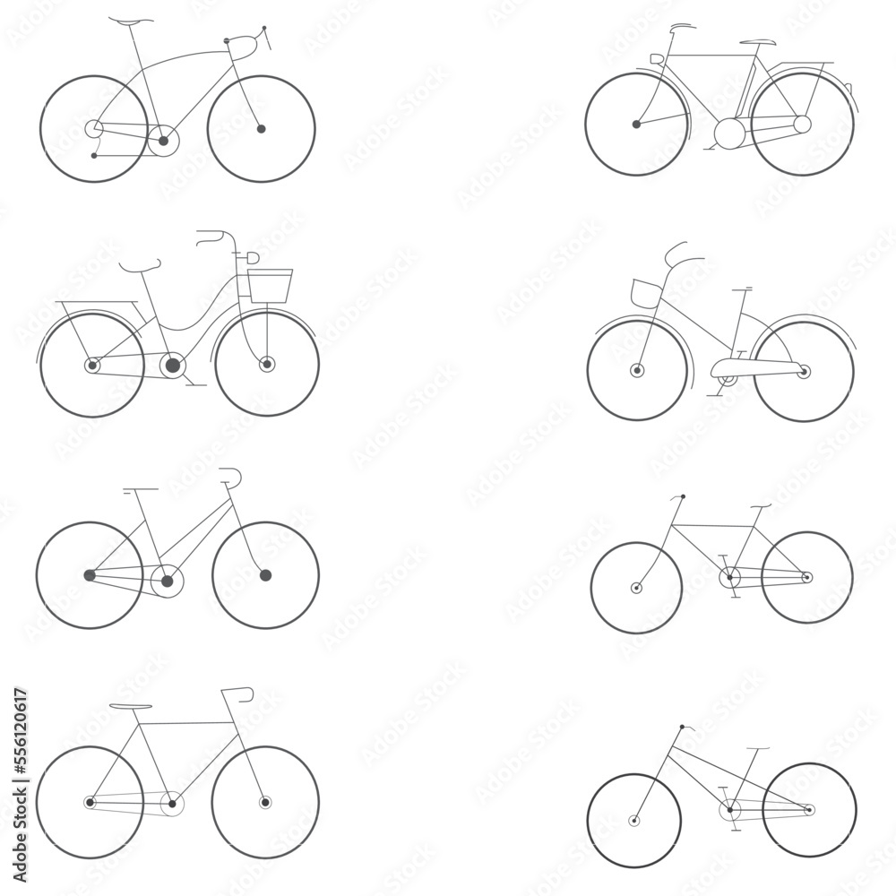 set of bicycle icons editable vector illustration set of bicycle icons editable vector illustration
