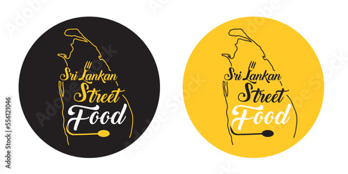 Sri Lankan Street Food logo, Typography for Restaurant Cafe Bar logo design vector