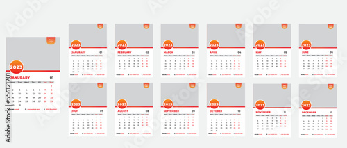 New Year Calendar 2023 Design Template
