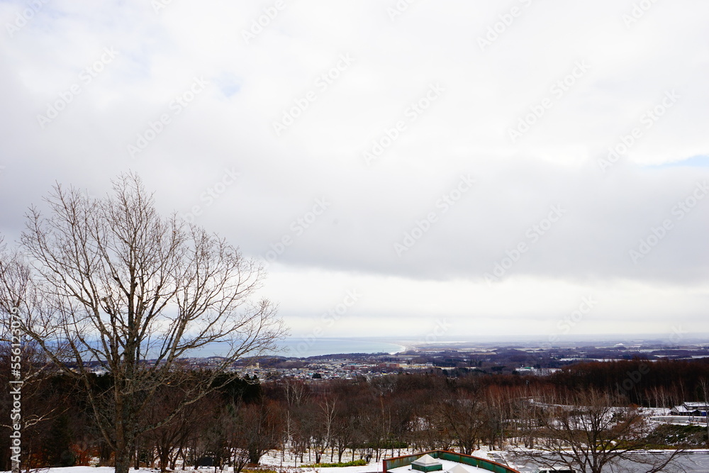 City View of Abashiri from Mount Tento or Tentozan Observatory in