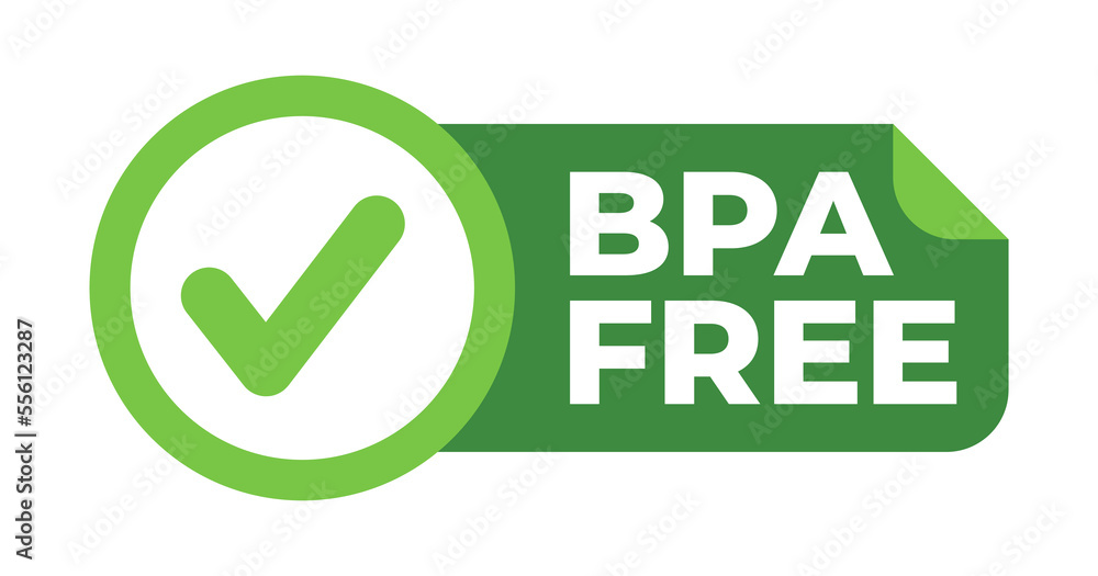 Label Bpa free checklist in flat vector illustration for logo