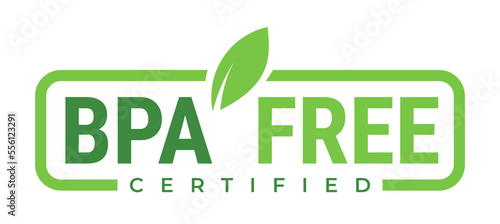 Label Bpa free certified in flat vector illustration for logo, icon, badge. BPA bisphenol A for non toxic plastic product