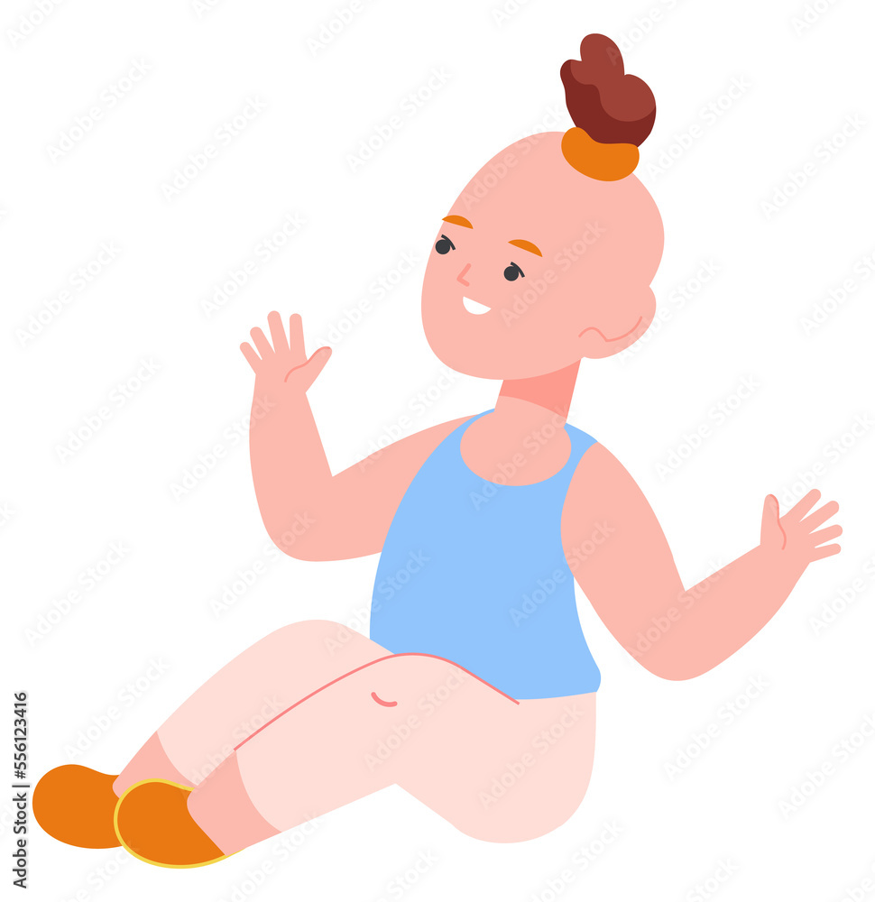 Happy little girl. Smiling toddler. Baby character Happy little girl. Smiling toddler. Baby character