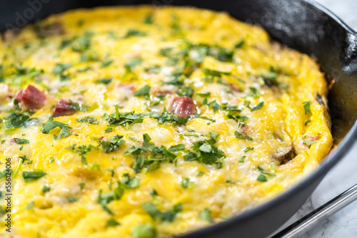 Spinach and ham frittata photo