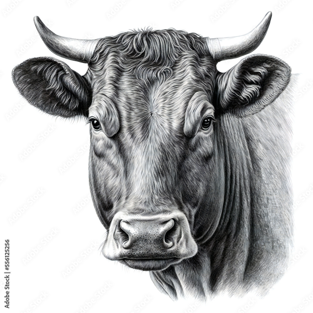 Naklejka premium engraving bull's head