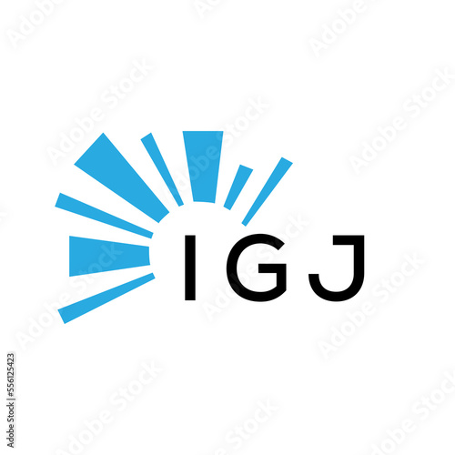 IGJ letter logo. IGJ blue image on white background and black letter. IGJ technology  Monogram logo design for entrepreneur and business. IGJ best icon.
 photo