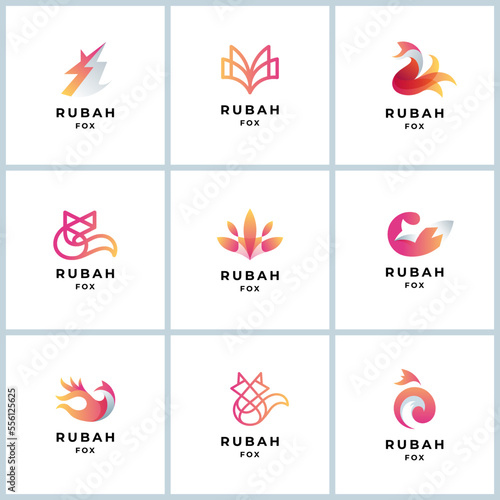 playful fox logo collection for your company or brand © ARTERNOON