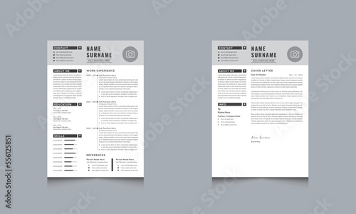 Vector Minimalist Creative One-Page Resume CV Templates