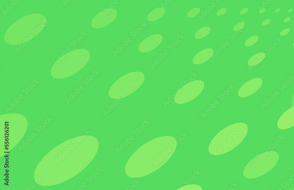 Light circles in perspective on a gentle green warm background Light circles in perspective on a gentle green warm background