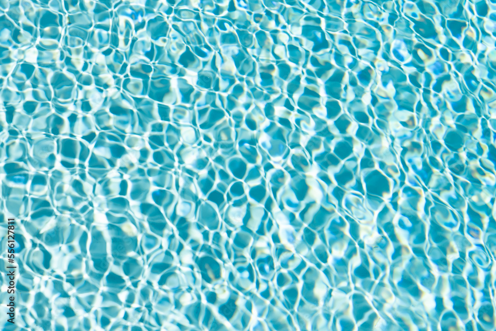 rippled water backdrop blue color in summer swimming pool