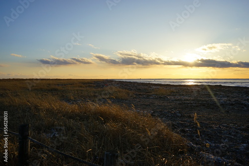 Todowara Walk Path and Frozen Ocean at Notsuke Peninsula in Betsukai  Hokkaido  Japan -                                                                            