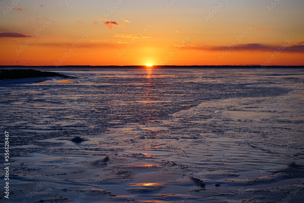 Todowara Walk Path and Frozen Ocean at Notsuke Peninsula in Betsukai, Hokkaido, Japan - 日本 北海道 別海町 野付半島 トドワラ 探勝線歩道 氷海
