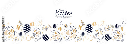 Happy Easter banner. Modern minimal design.