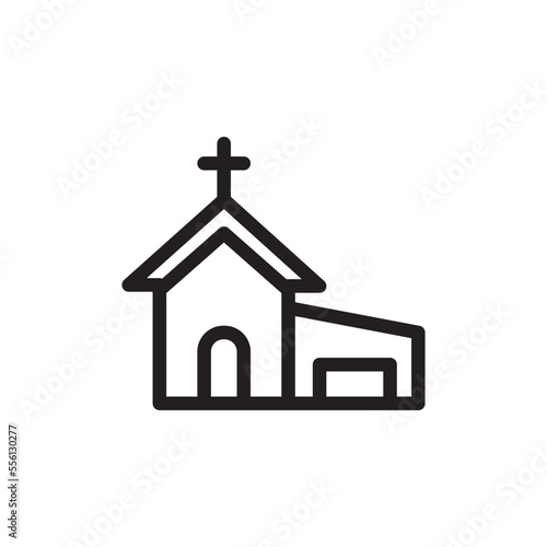 Church icon vector logo design template