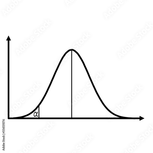 Left sided significance testing. Vector Icon for education, school or university.