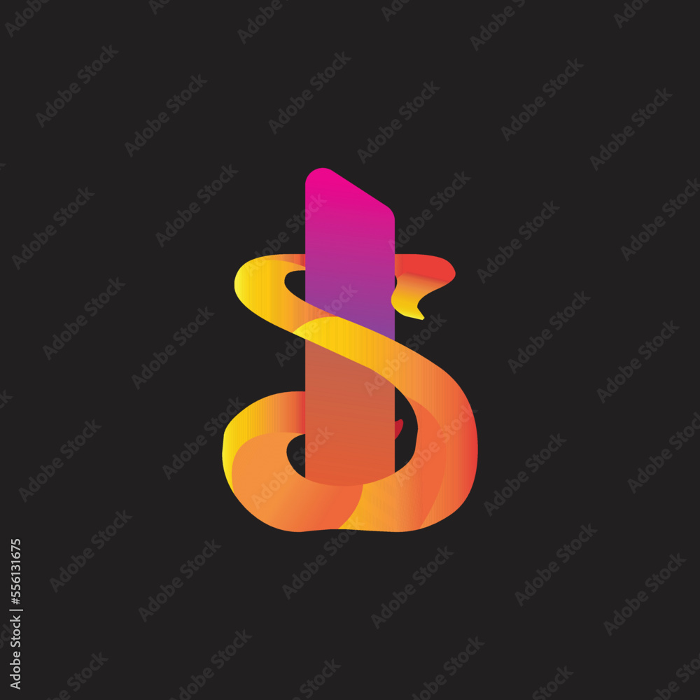 Obraz premium Gradient number eight or s logo, colorful gradient s logo