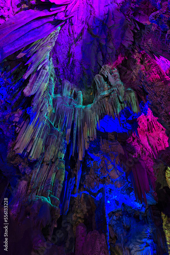 Light shows in St. Michael s Cave in Gibraltar