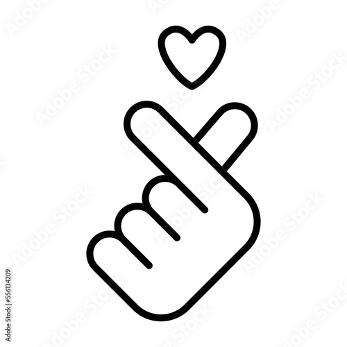 Korean love sign. Finger love symbol icon