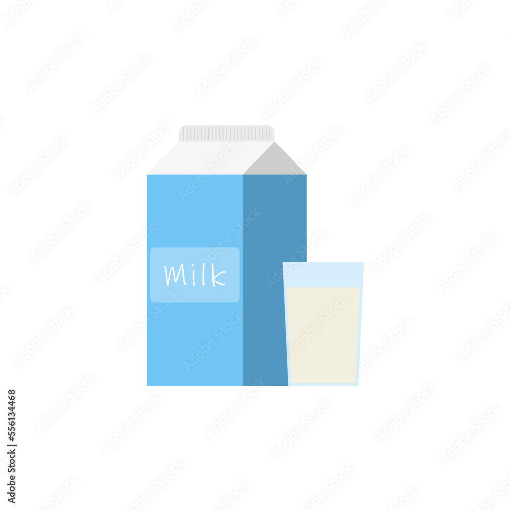 a glass and package with milk. fresh milk flat design vector illustration. Milk box with glass a glass and package with milk. fresh milk flat design vector illustration. Milk box with glass