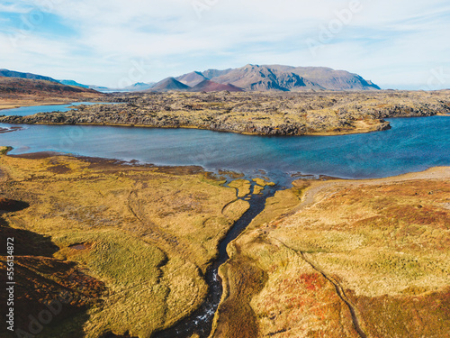 Autumn view of Selallavatn lake in Iceland photo