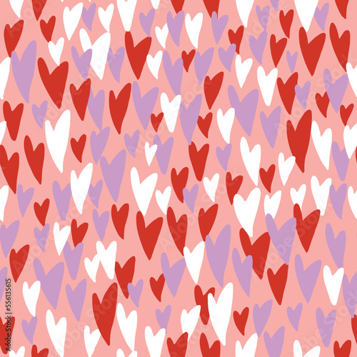Seamless pattern hearts vector illustration