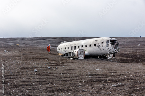 US plane crash on beach photo