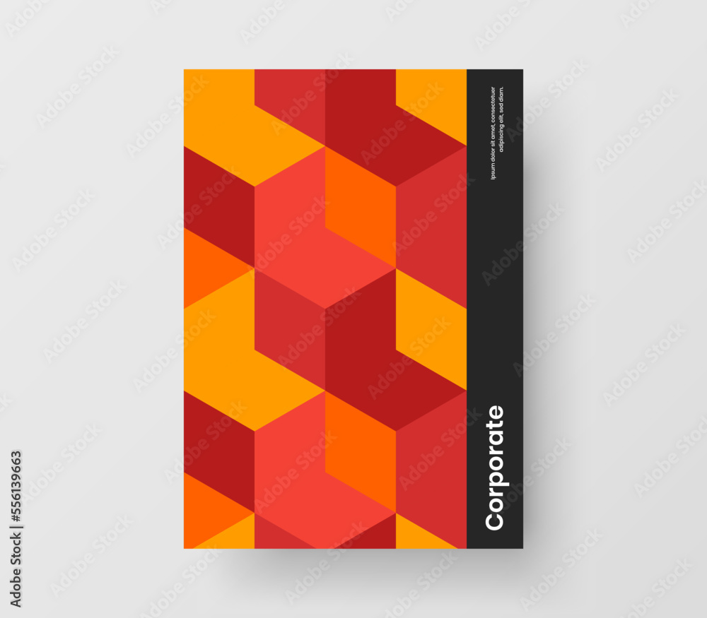 Abstract flyer A4 design vector layout. Isolated geometric pattern corporate cover concept.