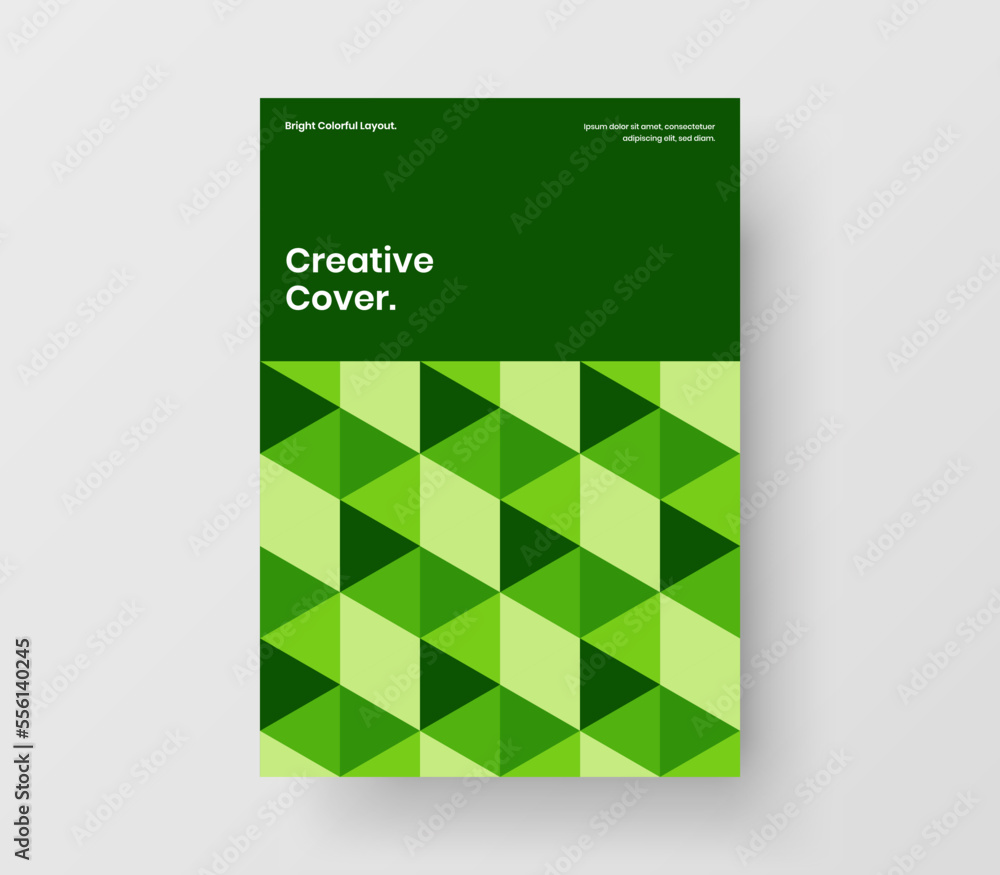 Amazing catalog cover vector design layout. Trendy mosaic shapes corporate identity illustration.