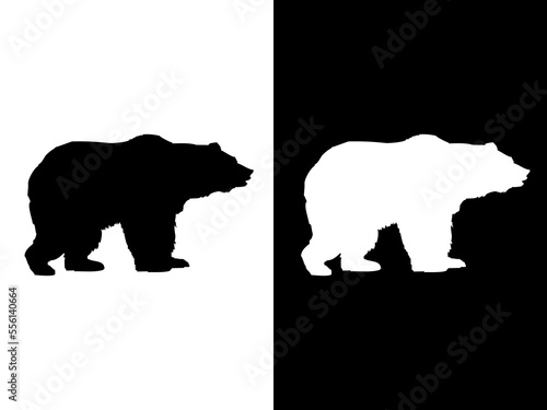 Art illustration design concpet icon black white logo isolated symbol of bear