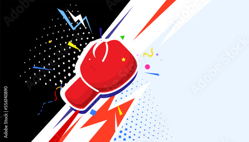 Boxing background design. Vector illustration of sports concept.