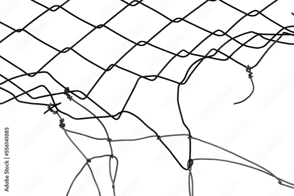 Metal mesh fence. background of metal mesh isolated on white background ...
