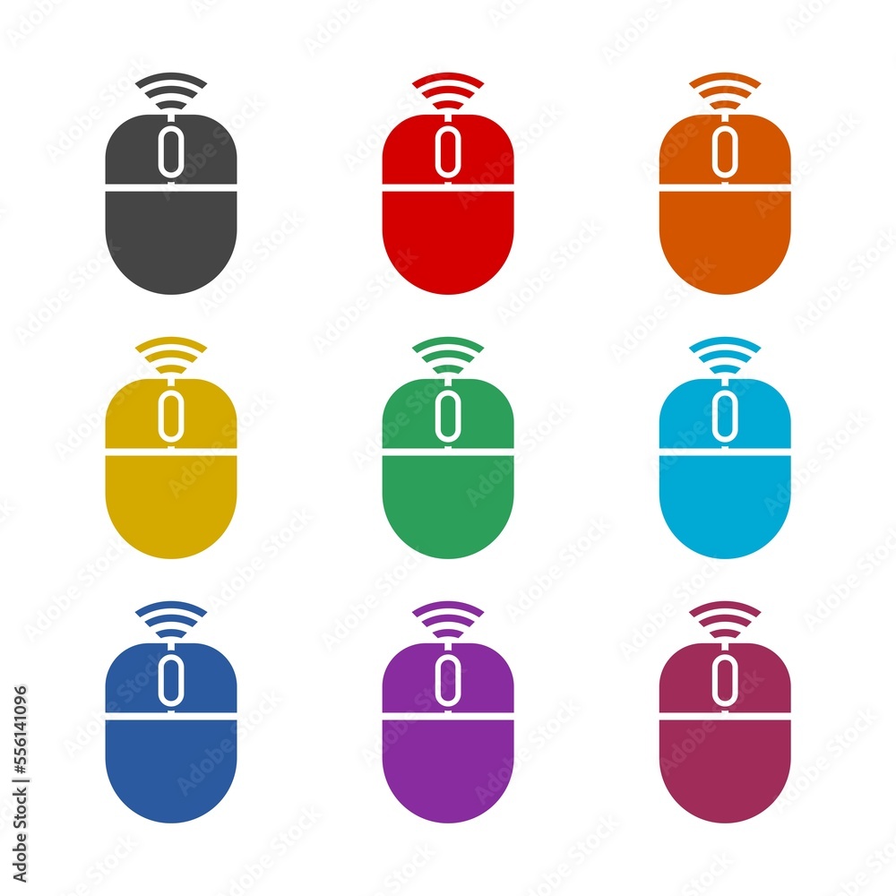 Computer mouse icon isolated on white background. Set icons colorful Computer mouse icon isolated on white background. Set icons colorful
