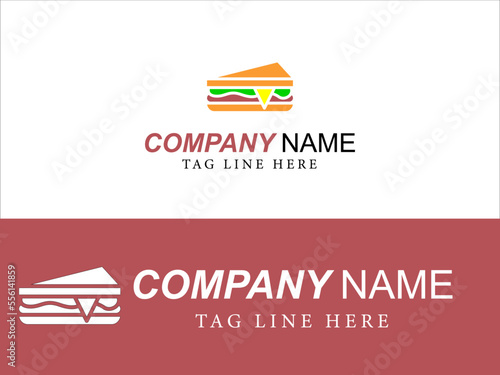 Art illustration icon design concept flat logo symbol emblem isolated vector of food sandwich