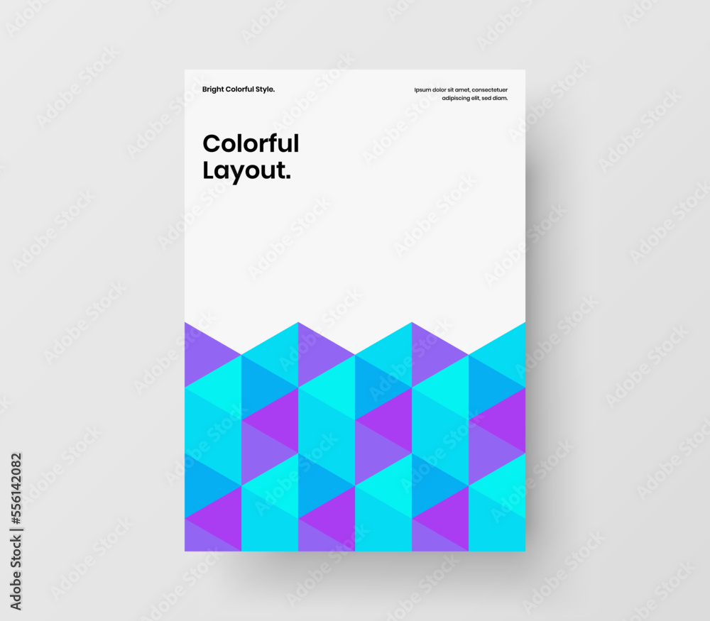 Fototapeta premium Fresh mosaic shapes flyer layout. Amazing corporate brochure A4 design vector concept.
