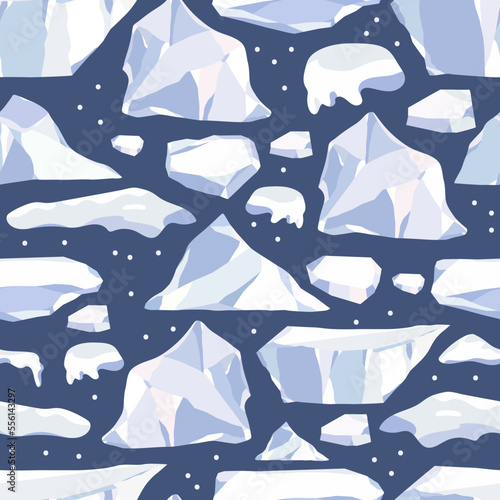 Iceberg vector cartoon seamless pattern background for wallpaper, wrapping, packing, and backdrop.