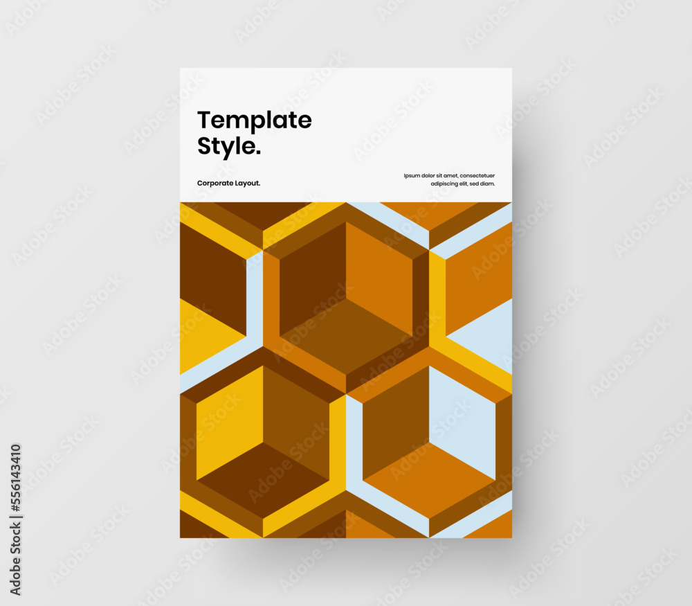 Obraz premium Trendy geometric pattern banner illustration. Modern handbill A4 vector design concept.