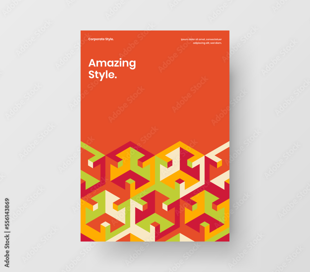 Fresh geometric hexagons banner concept. Minimalistic company brochure design vector illustration.
