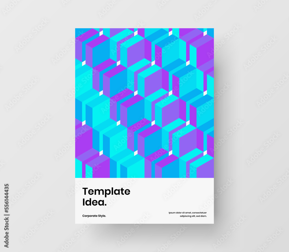 Amazing cover A4 design vector layout. Premium mosaic tiles company brochure concept.