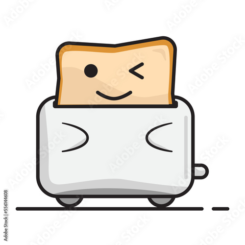 toaster cartoon with vector colorful