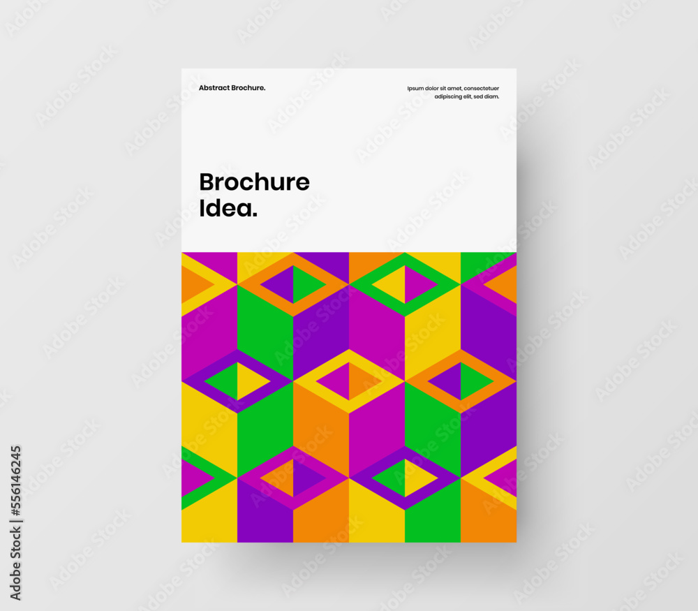 Modern mosaic hexagons pamphlet concept. Clean banner A4 design vector layout.