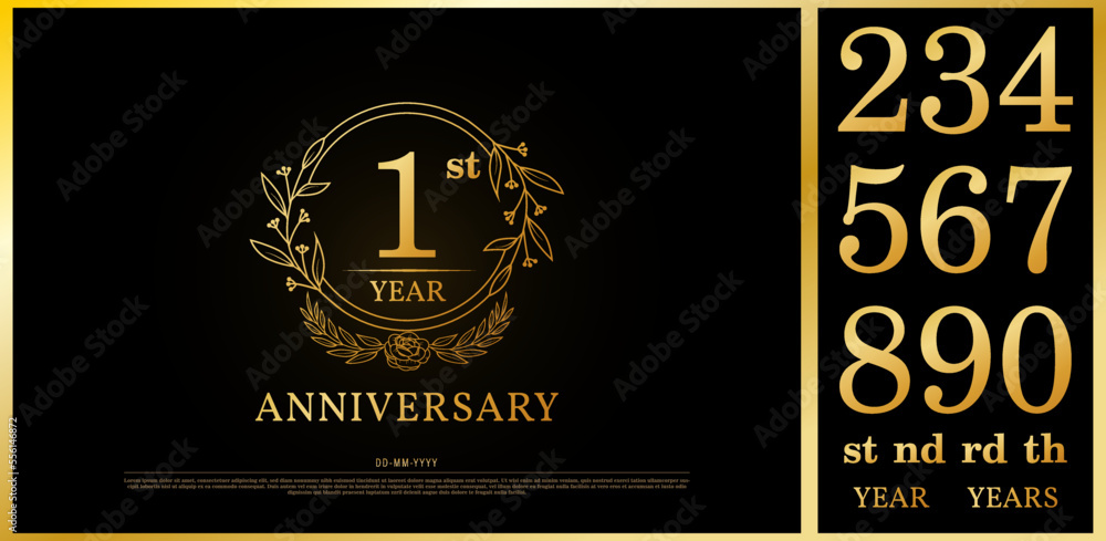 Set of Anniversary Gold Logo Number Set of Anniversary Gold Logo Number
