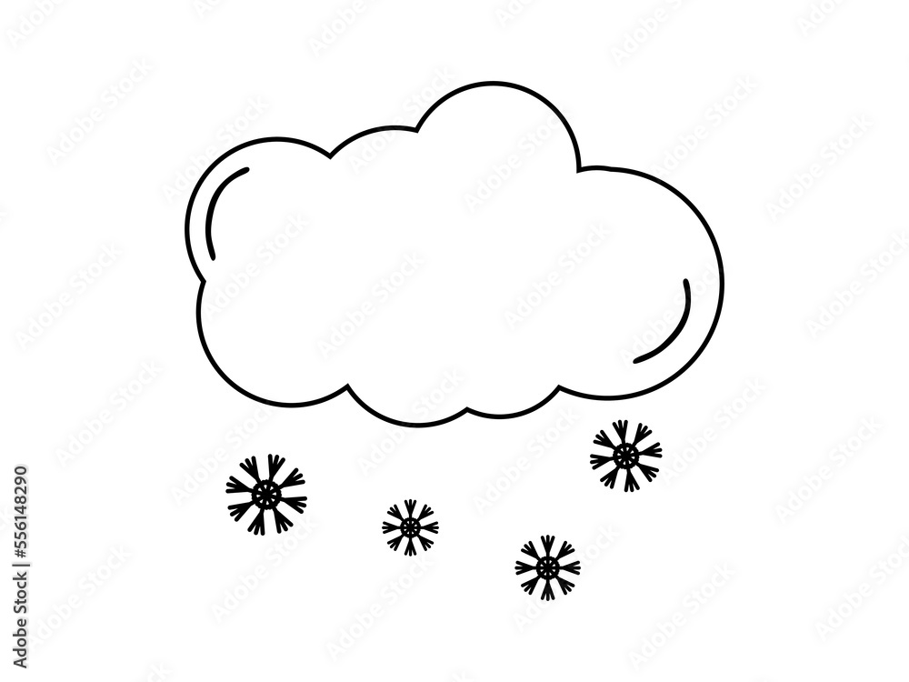Clouds and snow on linear minimal style. cloud with snow isolated vector Clouds and snow on linear minimal style. cloud with snow isolated vector