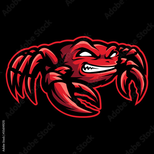 red crab mascot logo design vector with concept style for badge