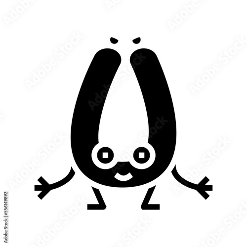 kielbasa meat character glyph icon vector. kielbasa meat character sign. isolated symbol illustration